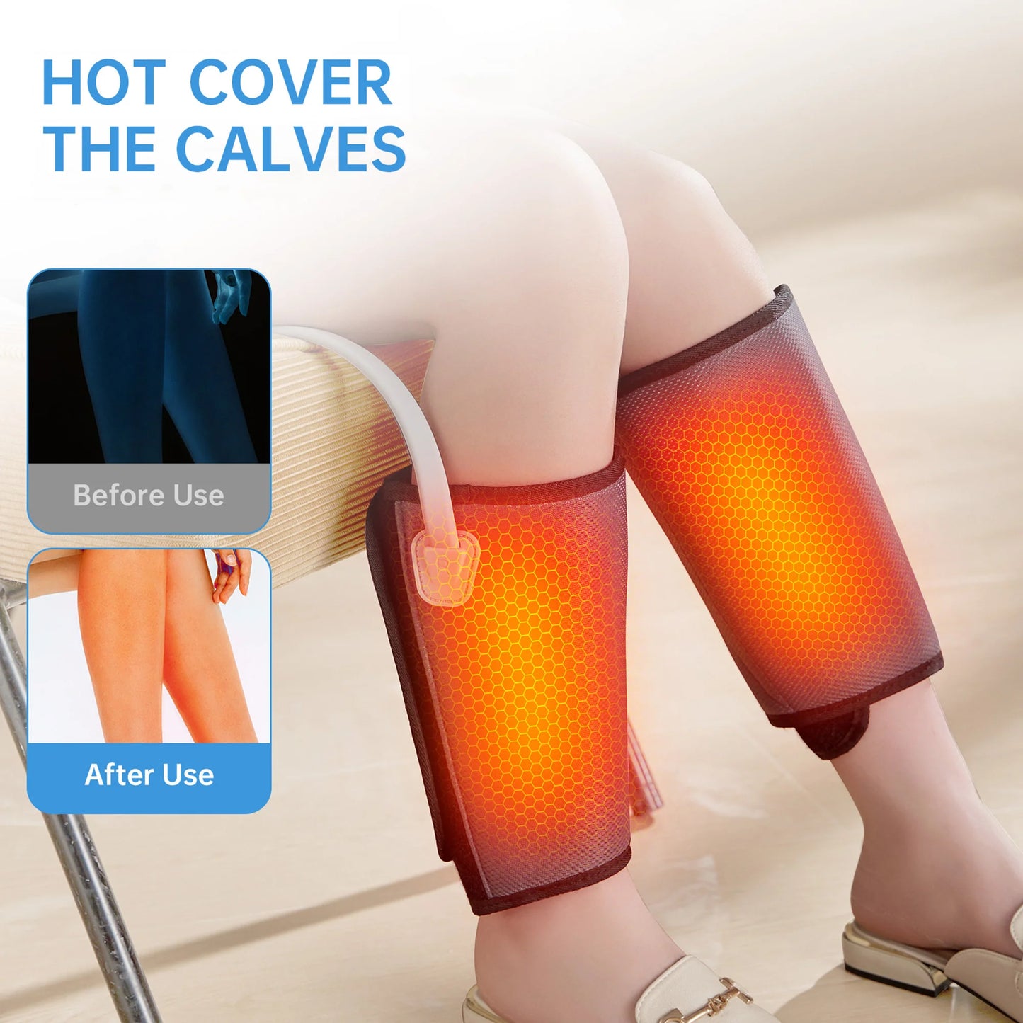 Smart Portable Leg Massager - 3 Levels of Pressure and Heat Therapy