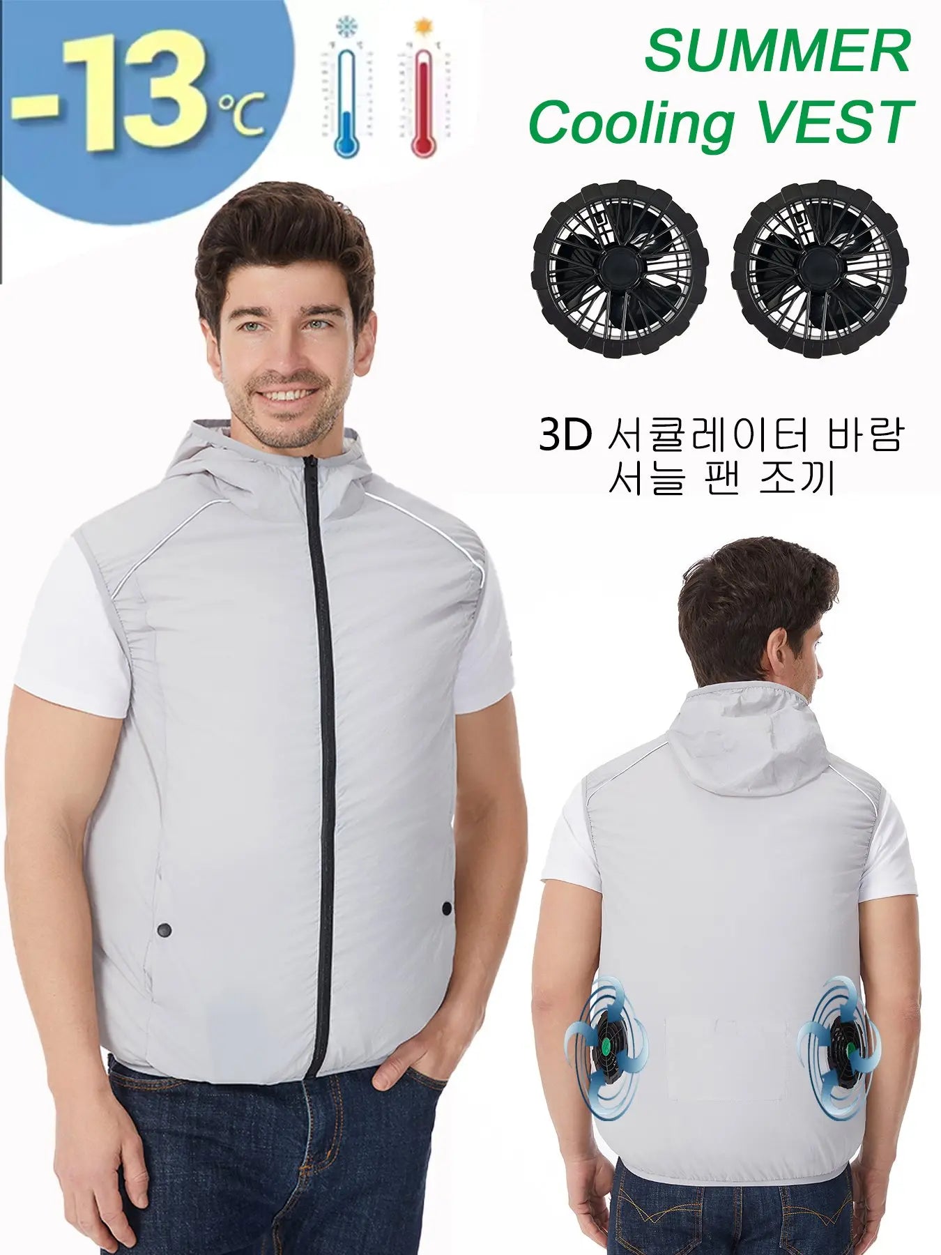 Summer Sport Fan Air Condition Cool Man Woman Travel Ultralight Brand Outdoor Vest Clothes Jacket Sun Windbreaker Fishing Worker