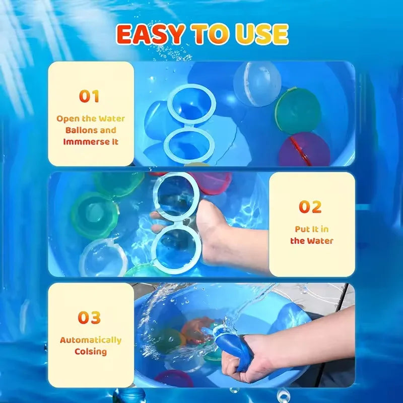 Reusable Water Balloon Magnetic Self Sealing Rapid Fill Water Balloons Outdoor Summer Toys for Kids Adults Water Ball Fight Game