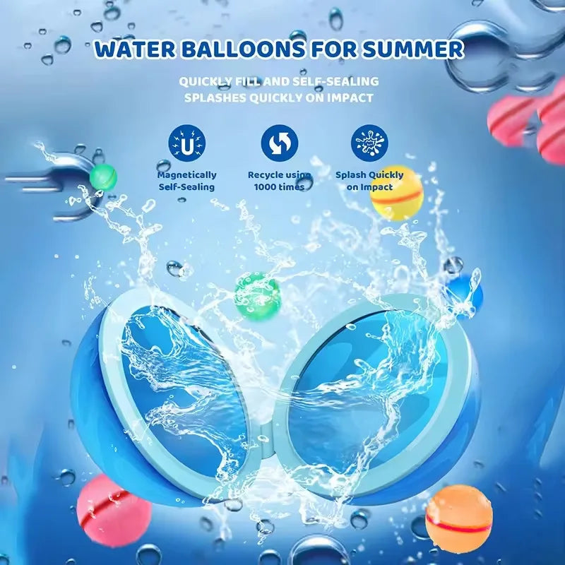 Reusable Water Balloon Magnetic Self Sealing Rapid Fill Water Balloons Outdoor Summer Toys for Kids Adults Water Ball Fight Game