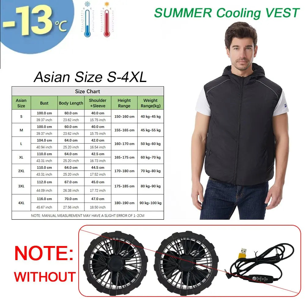 Summer Sport Fan Air Condition Cool Man Woman Travel Ultralight Brand Outdoor Vest Clothes Jacket Sun Windbreaker Fishing Worker