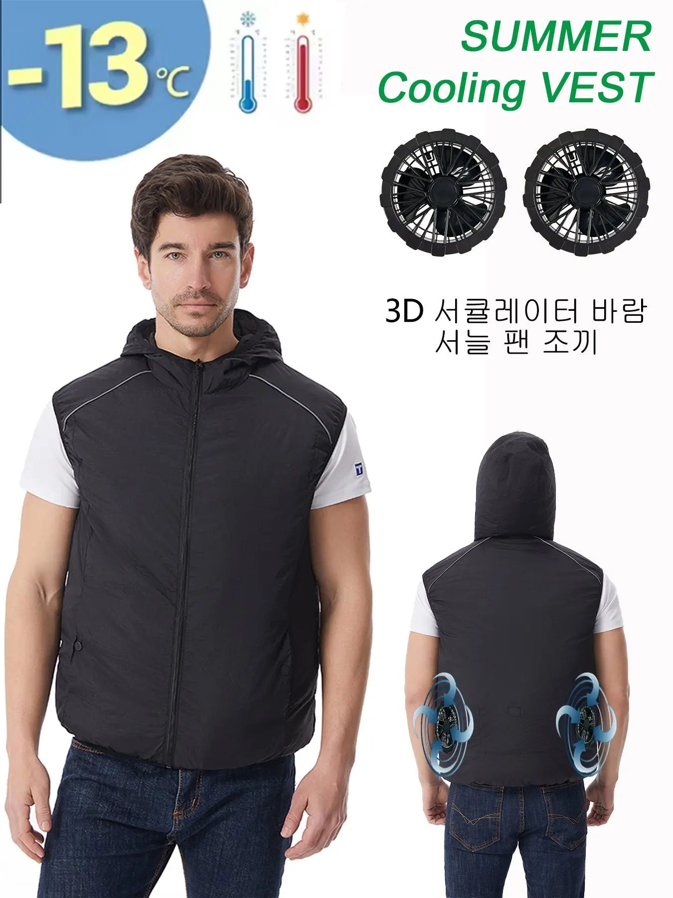 Summer Sport Fan Air Condition Cool Man Woman Travel Ultralight Brand Outdoor Vest Clothes Jacket Sun Windbreaker Fishing Worker