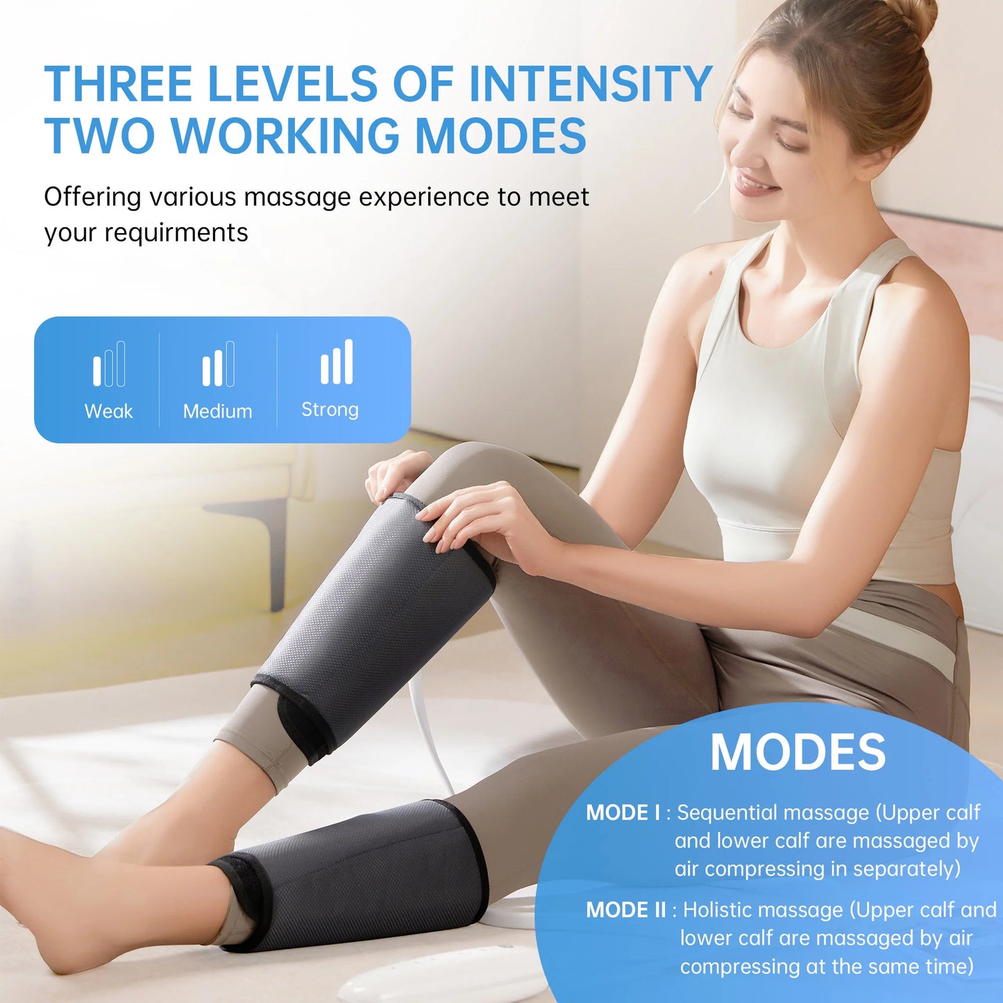 Smart Portable Leg Massager - 3 Levels of Pressure and Heat Therapy
