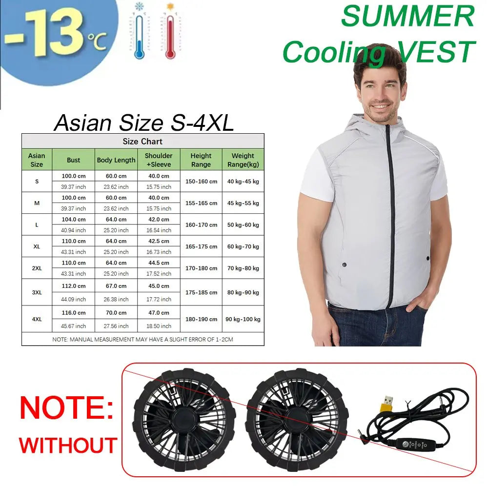 Summer Sport Fan Air Condition Cool Man Woman Travel Ultralight Brand Outdoor Vest Clothes Jacket Sun Windbreaker Fishing Worker