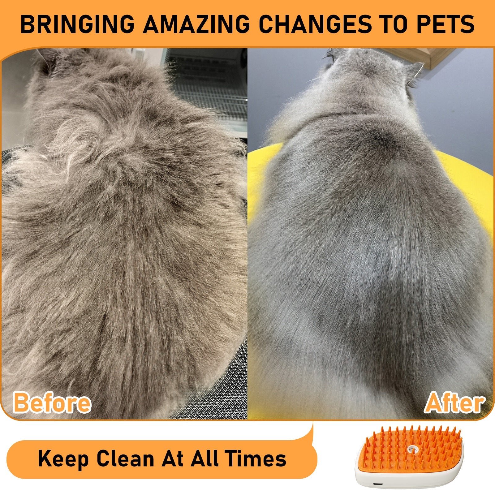 Multi-Functional Anti-Static Shedding Spray Pet Steam Brush