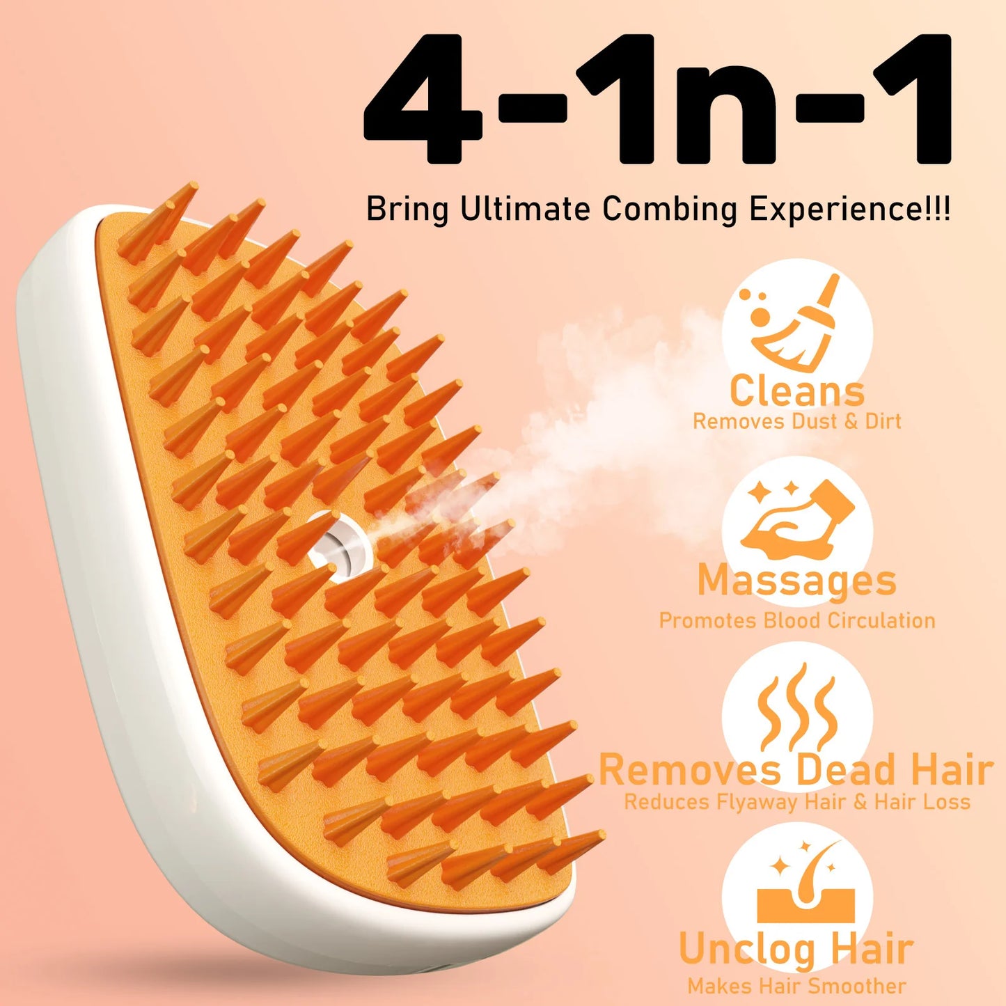 Multi-Functional Anti-Static Shedding Spray Pet Steam Brush