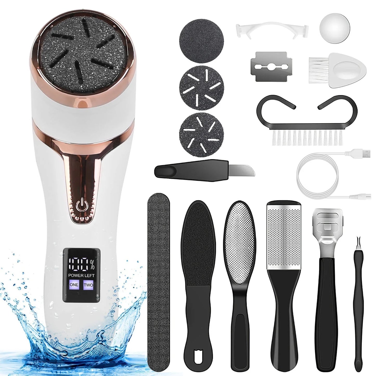 Electric Foot File with Vacuum Rechargeable Foot File Dead Skin Pedicure Machine