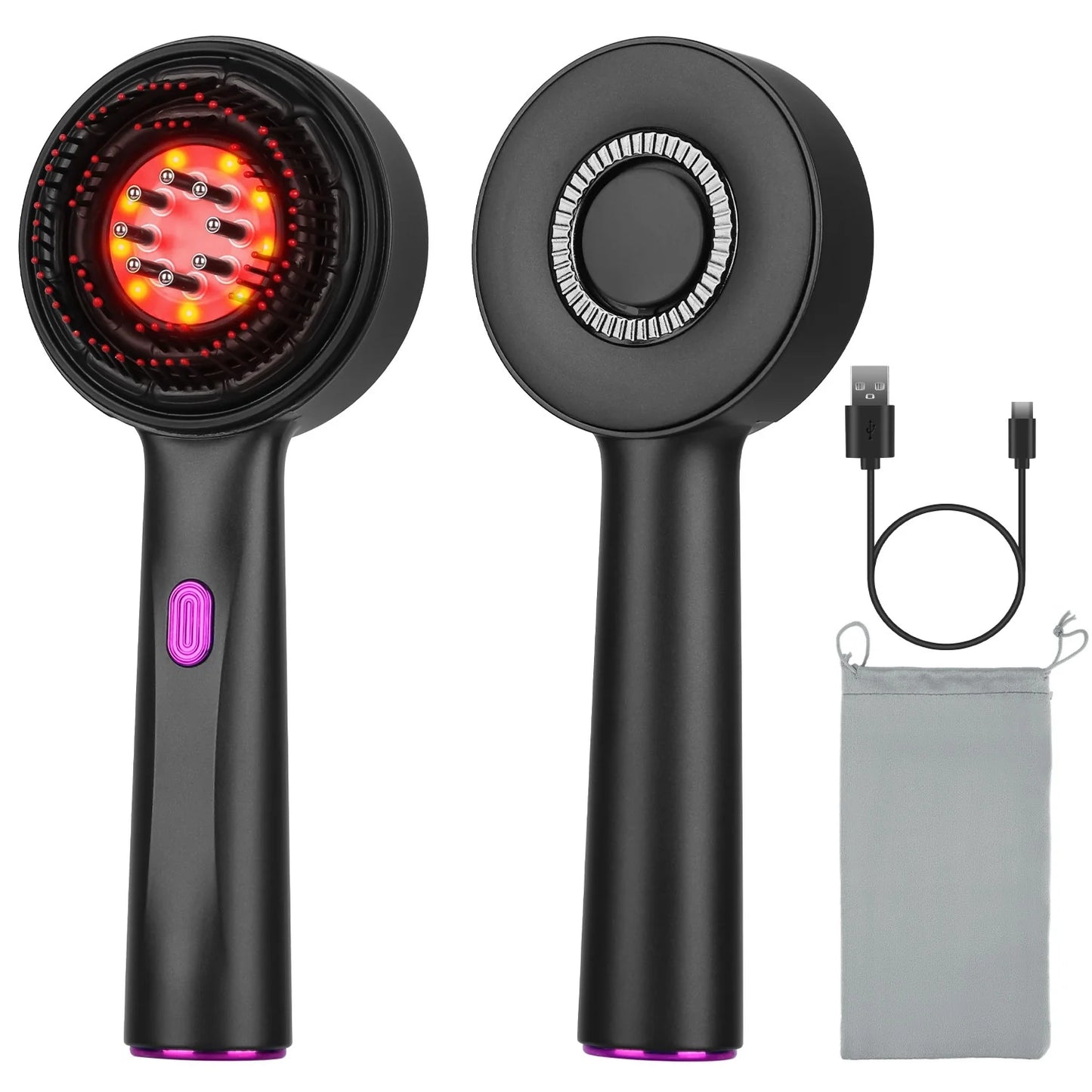 3 in 1 Red Light Scalp Massage Brush Wireless Hair Oil Applicator Massage Comb with 3 Modes Rechargeable Ipx7 Waterproof