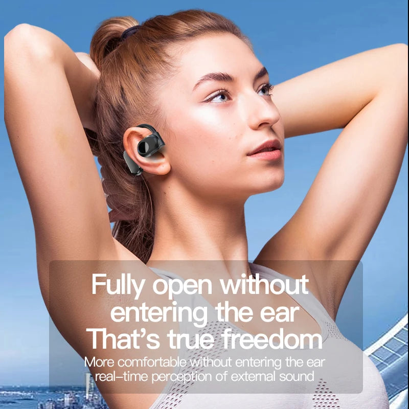 Air Conduction Earphones Wireless Bluetooth Headphones with Microphone Handsfree Noise Canceling Headset for Driving Audifonos