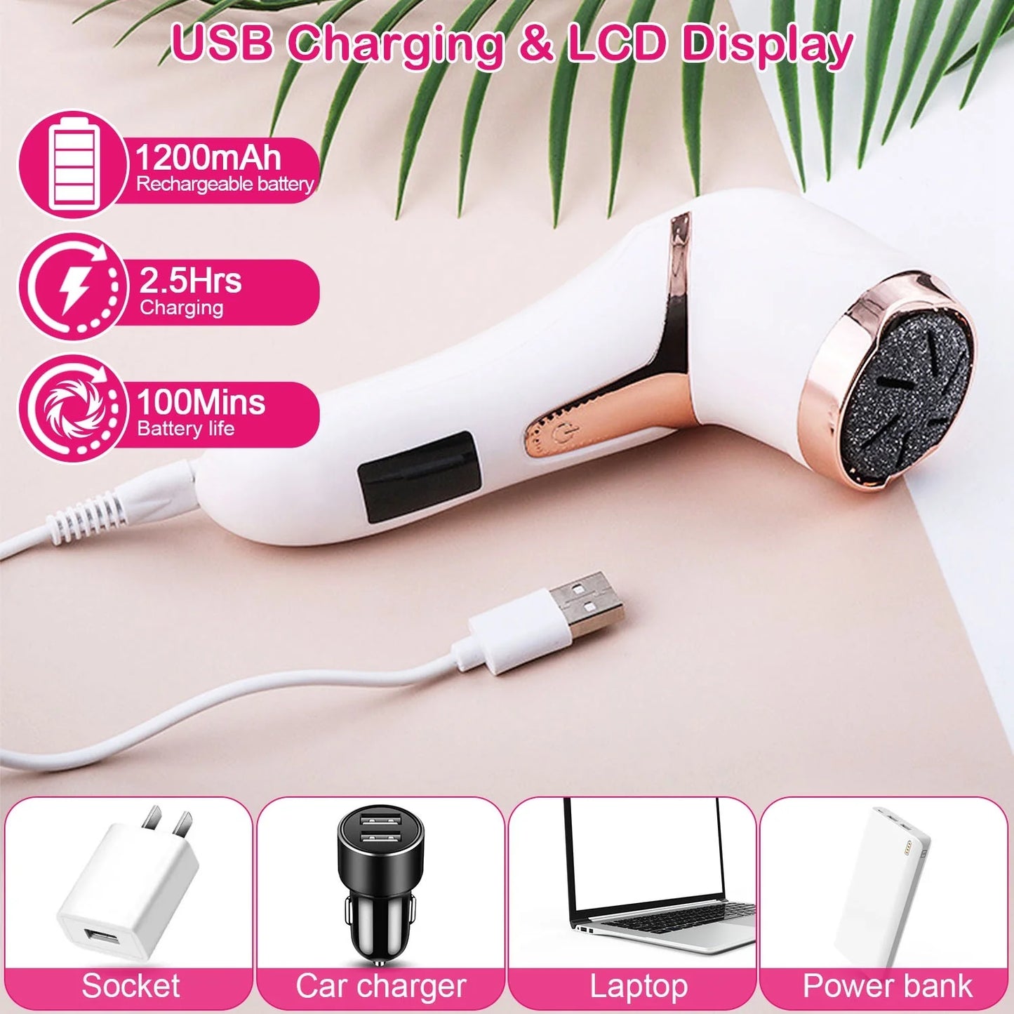 Electric Foot File with Vacuum Rechargeable Foot File Dead Skin Pedicure Machine