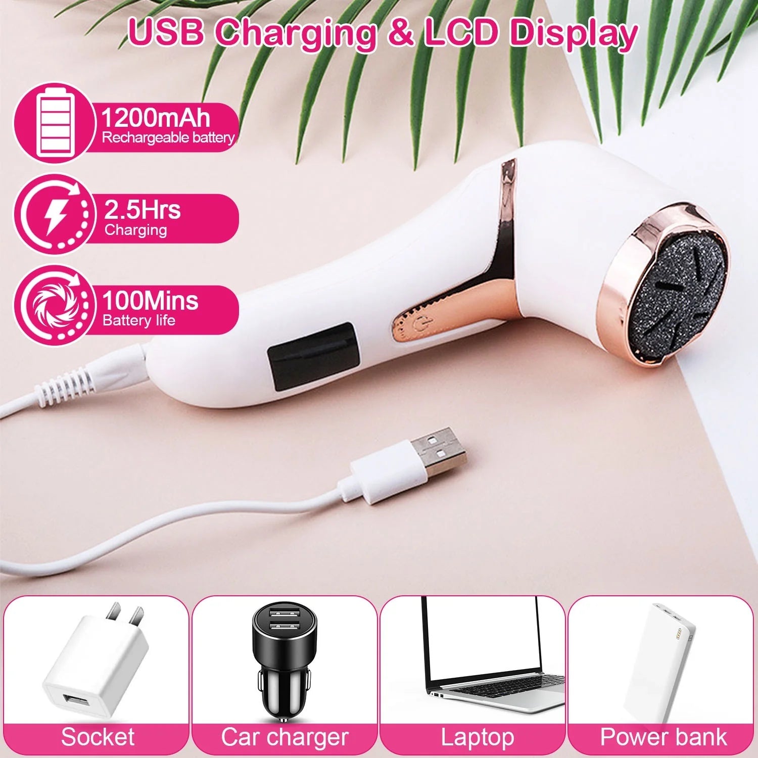 Electric Foot File with Vacuum Rechargeable Foot File Dead Skin Pedicure Machine
