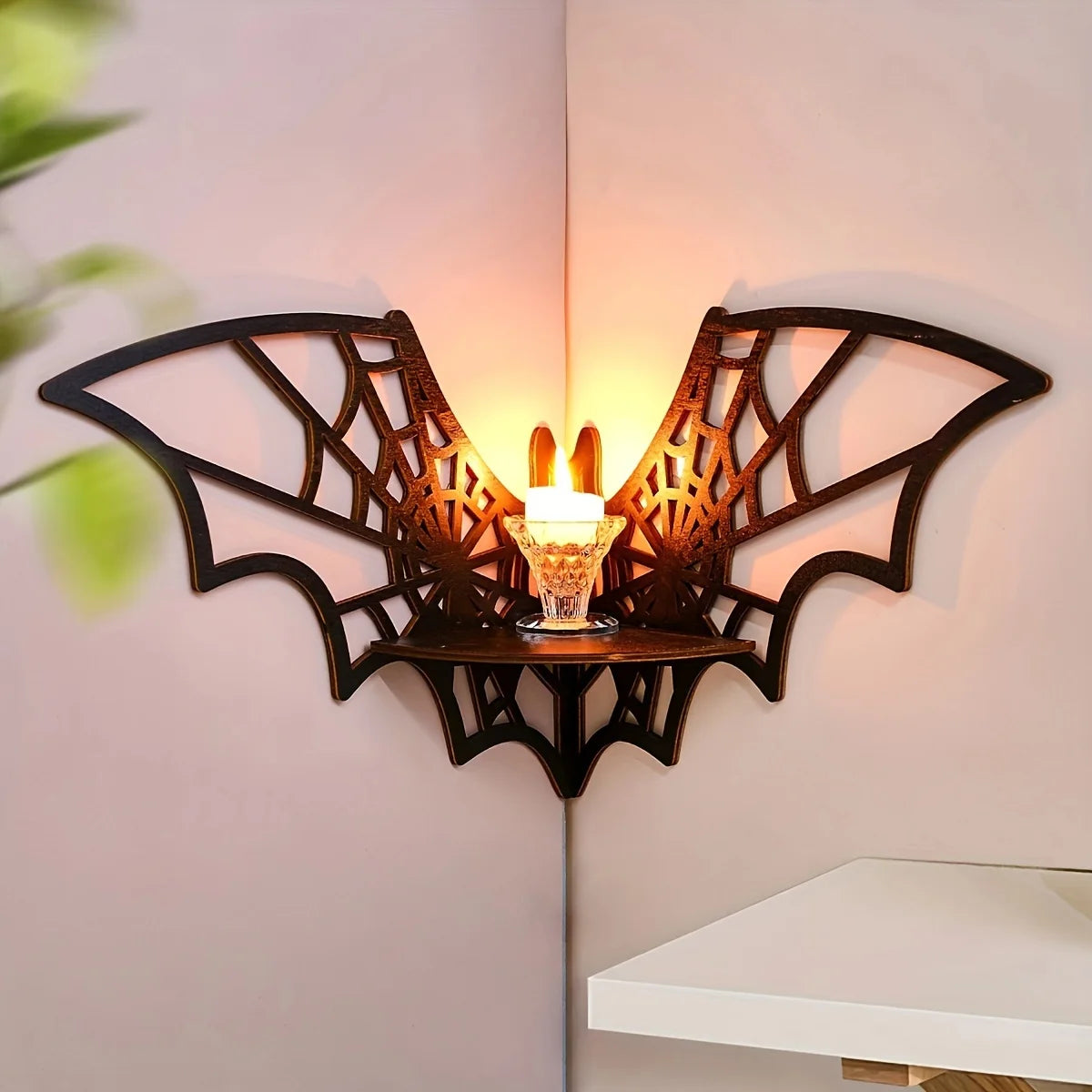 1Pcs Floating Animal Display Shelf, Wall Shelf, Corner Hollowing Creative Shape Storage Shelf, Home Decoration,Used in Halloween