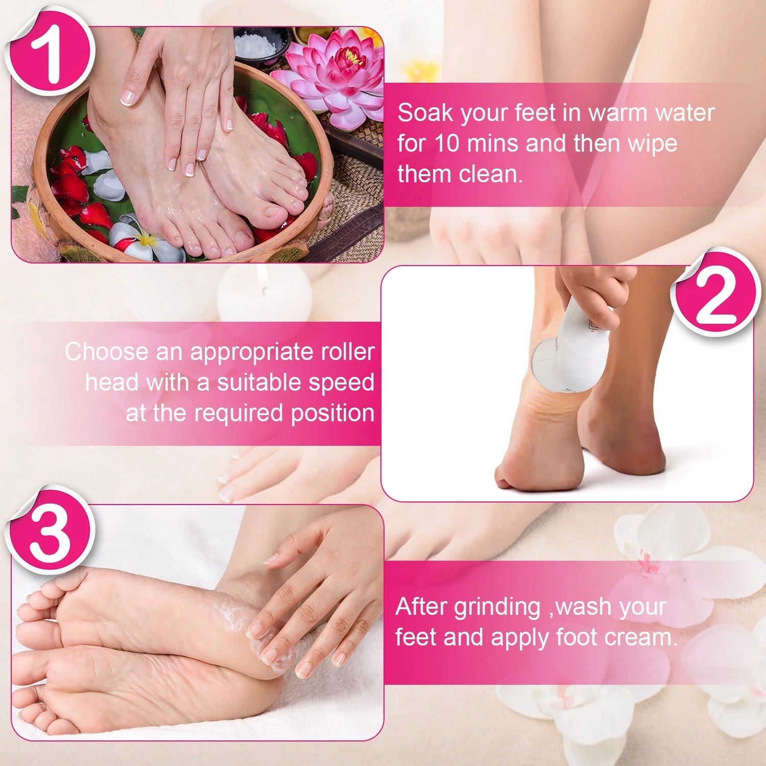 Electric Foot File with Vacuum Rechargeable Foot File Dead Skin Pedicure Machine